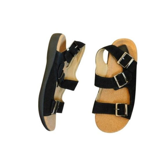 REVITALIGN Shoes - Revitalign Size 9.5D Black Ladies Leather Strappy Ortho Style Sandals EUC